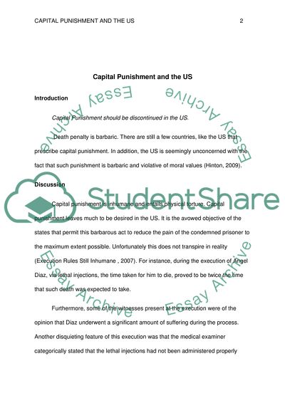 Capital Punishment and the US