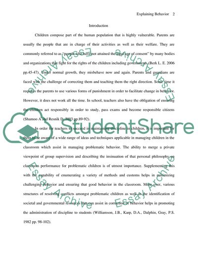 Problematic Behavior of Children