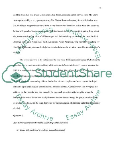 Analysis of Court Observation