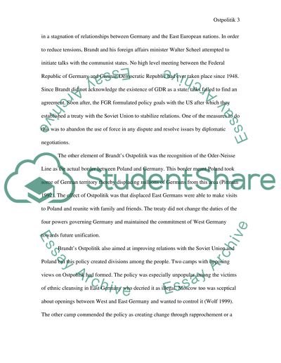 Ostpolitik And Its Influence Between The US And USSR