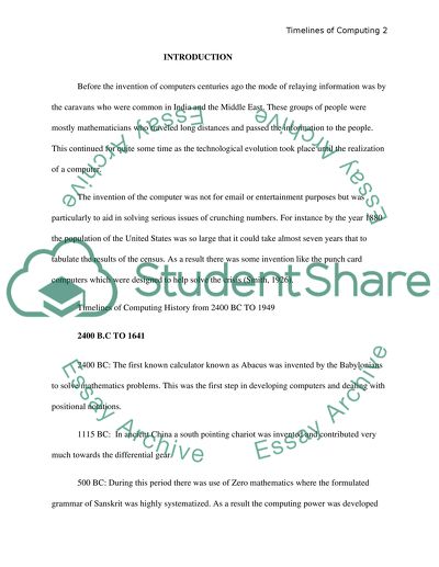 History of Computing Timelines