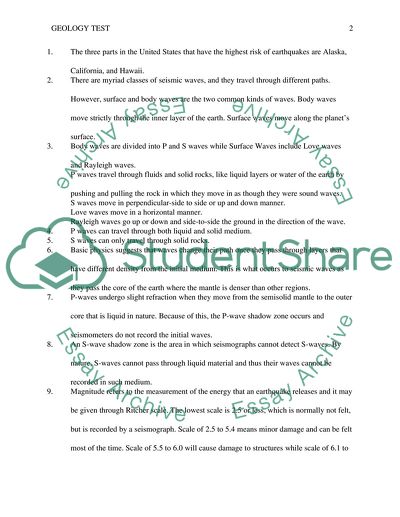 Geology Volcanoes&Earthquake Assignment21