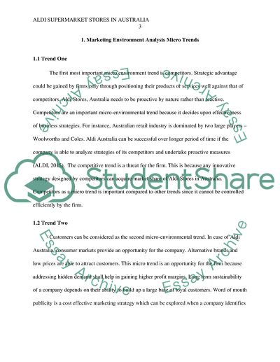 Analysis of the Aldi Marketing Environment