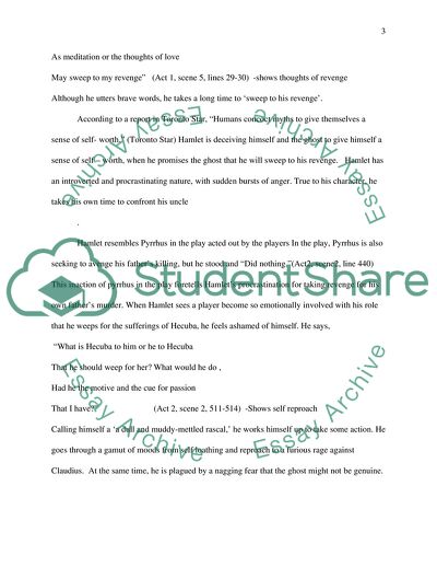 Hamlets Pale Cast of Thought