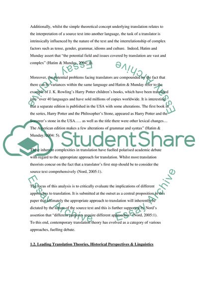 Different Approaches to Translation