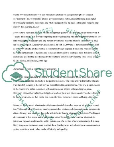 Mobile Computing in Retail Stores