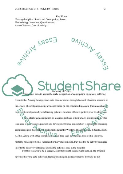 Constipation in Stroke patients