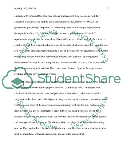 Politics in California: Redistricting Process 2011 and Open Primary Election