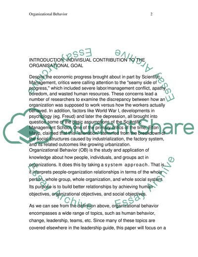 Role of General Intelligence in Organizational Behavior