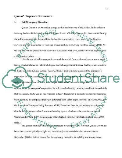 CORPORATE GOVERNANCE CASE STUDY