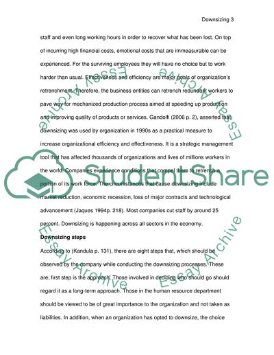 Downsizing and Its Effects in Human Resource Management