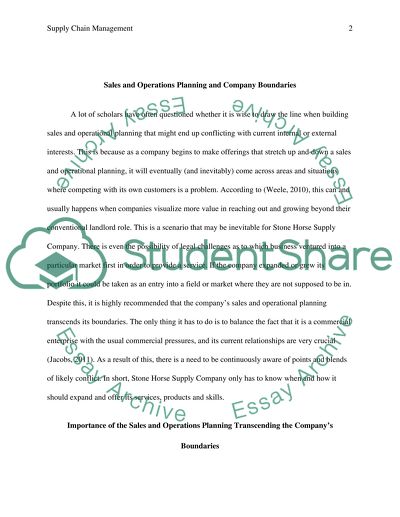 Sales and Operational Planning in Supply Chain Management