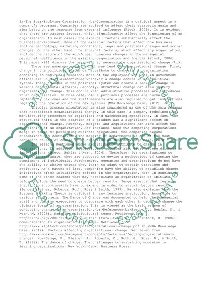 The Ever-Evolving Organization