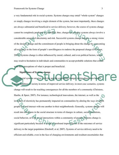 Framework for Systems Change