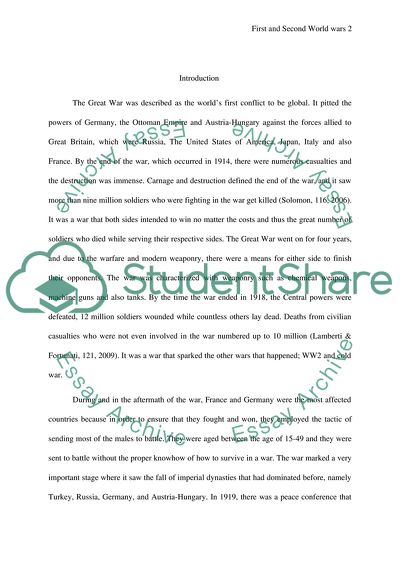 Reflections on The First and Second World Wars