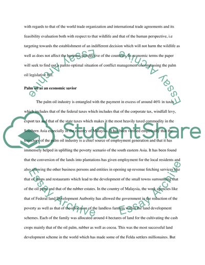 Palm Oil as an Economic Savior