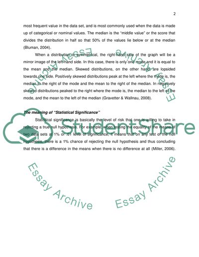 Parametric and Non-Parametric Statistical Tests