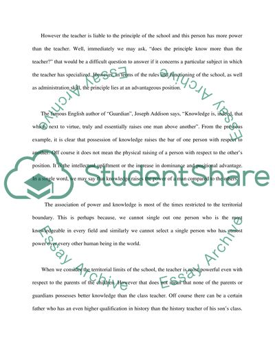 Knowledge Versus Power