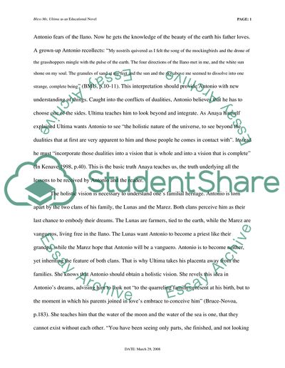 Bless Me, Ultima As an Educational Novel