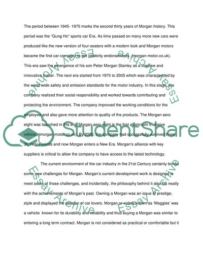 Strageic Analysis: Morgan Motor Company