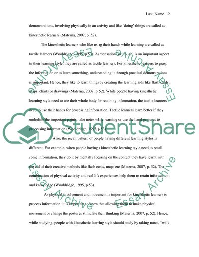 Learning styles-Kinesthetic/Tactile Learners/, Auditory learners, Visual learners