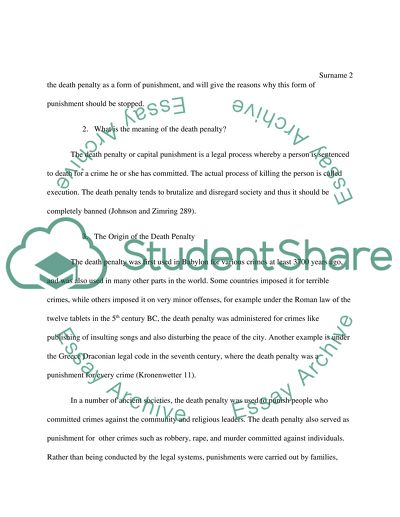 The Death Penalty Punishment