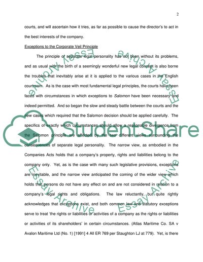 The Immense Diverse Nature of Company Law: the Concept of Corporate Personality