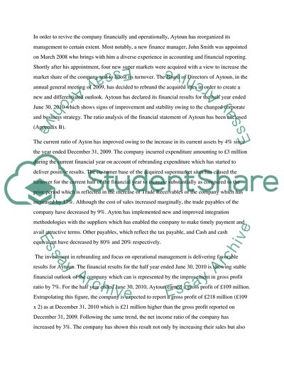 The Financial Position of Aytoun