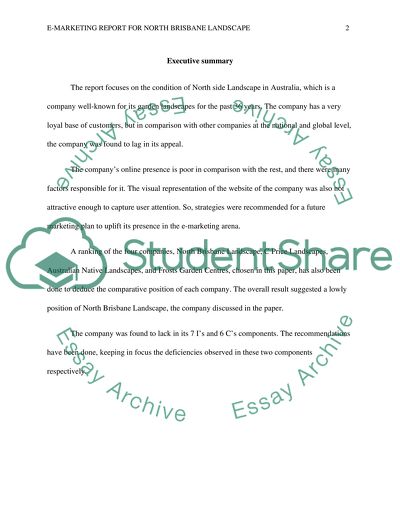 E-Marketing Report for North Brisbane Landscape