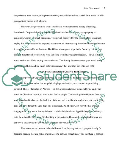 The government in the Handmaids Tale by Margaret Atwood