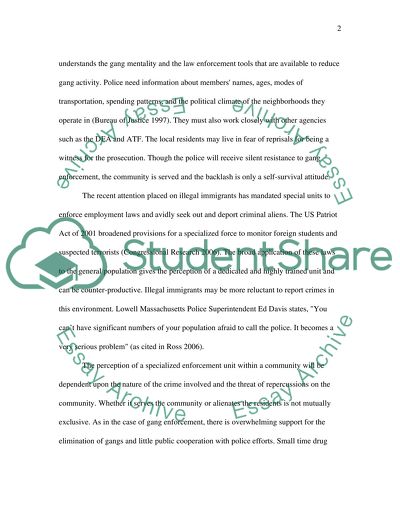 Specialized Patrol Functions