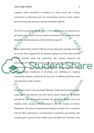 Impact of Nestls Approach to CSR on Their Business