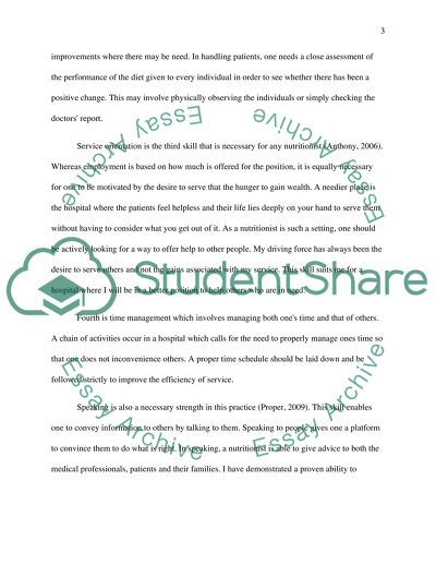 Skills and Strengths of a Nutritionists