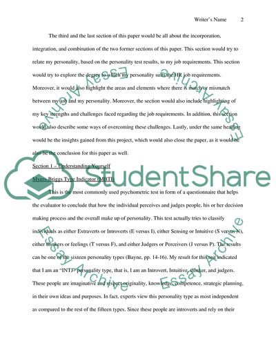 Individual Personality Profile of Human Resource Management