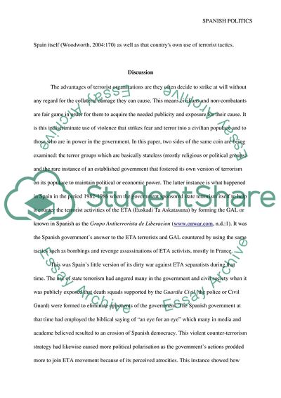 Spanish Politics: Terrorism