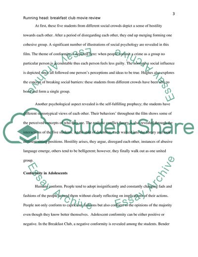 Psychological Analysis of the Movie Breakfast Club