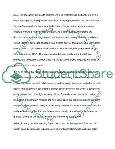 English as a national language of America