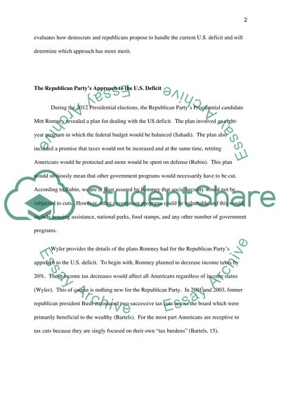 Republicans and Democrats the U.S. deficit
