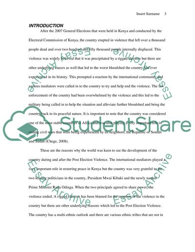 Post Election Violence in Kenya