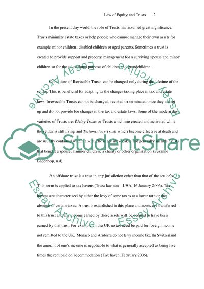 Equity And the Law of Trust