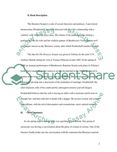 The Kreutzer Sonata by Leo Tolstoy Analysis