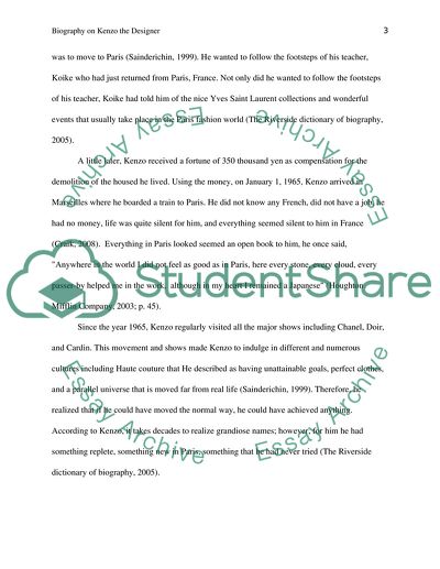 Biography on Kenzo the Designer