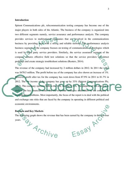 The Revenue of Spirent Communications