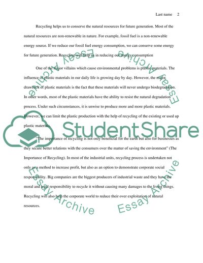 Recycling and Nature