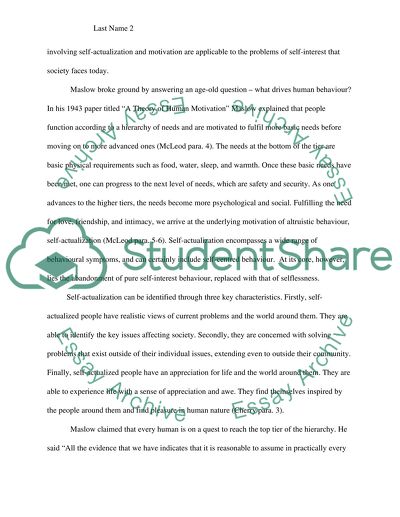 Maslows Hierarchy of Needs