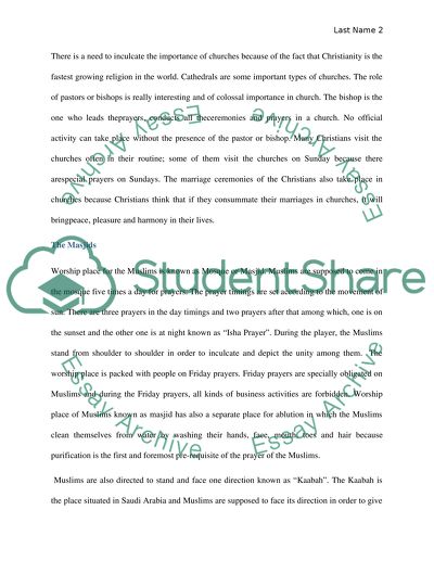 Places of Worship for Different Major Religions