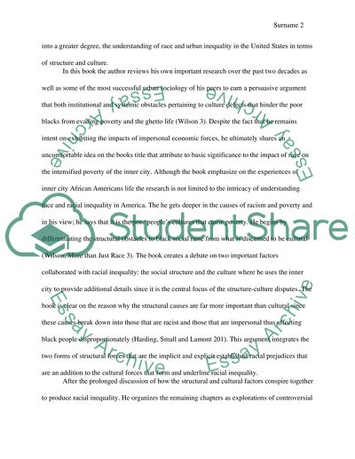 Wilson, William Julius. More Than just Race: Being Black And Poor In the Inner City