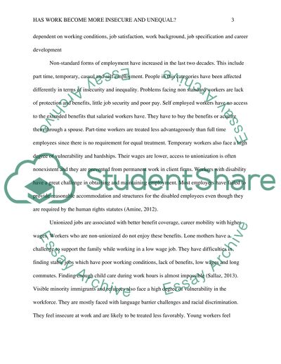 Has work become more insecure and unequal