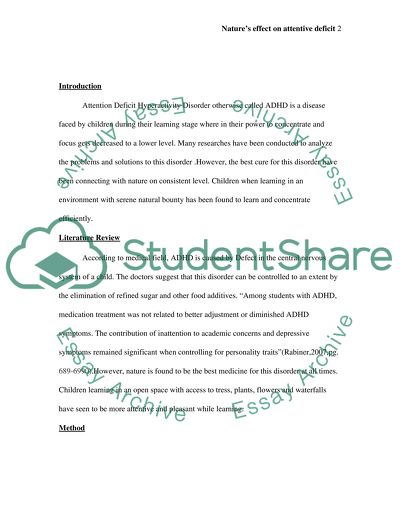Essays on adhd