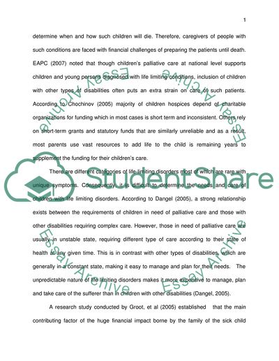 Impact on a Family Having a Child with Life Limiting Illness